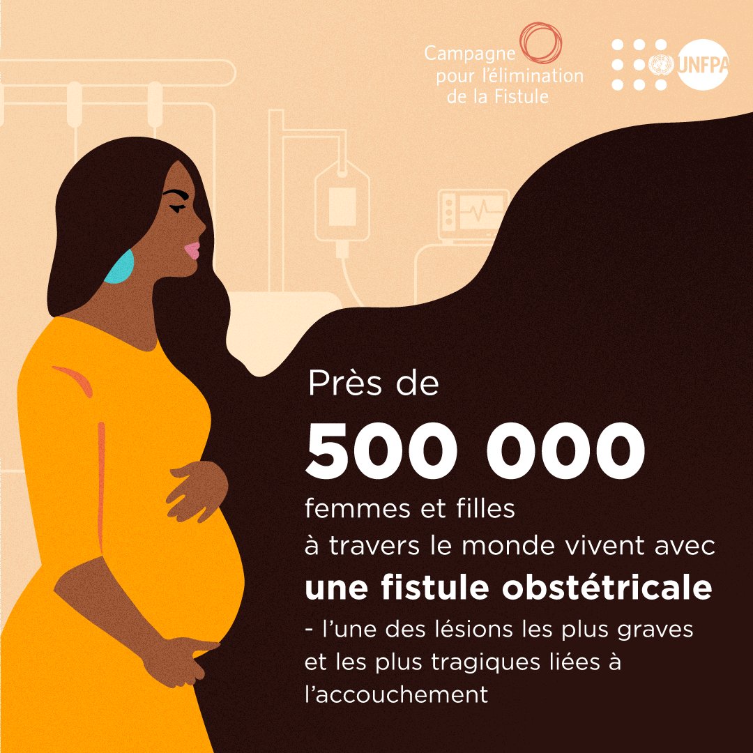 La fistule obstétricale est l’une des lésions les plus graves qui survient lors d’un accouchement. Une perforation entre le vagin et la vessie et/ou le rectum, due à un travail prolongé ou obstrué sans accès à un traitement médical rapide et de qualité #EndFistula