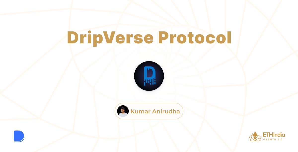 ETHIndia 🎲 (@ethindiaco) on Twitter photo We are excited to announce <a href="/0xDripVerse/">DripVerse Protocol</a> by <a href="/kranirudha/">Kumar Anirudha</a> as our newest grantee 🤹♀️
While NFTs are beloved for their art and memes, they need more utility beyond their initial creation. DripVerse is enabling that with post-mint experiences, which add value and functionality to NFTs. We are excited to announce <a href="/0xDripVerse/">DripVerse Protocol</a> by <a href="/kranirudha/">Kumar Anirudha</a> as our newest grantee 🤹♀️
While NFTs are beloved for their art and memes, they need more utility beyond their initial creation. DripVerse is enabling that with post-mint experiences, which add value and functionality to NFTs.