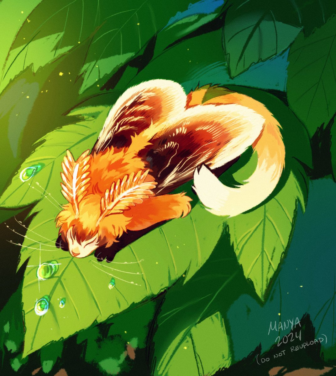 Moth chilling on a maple leaf