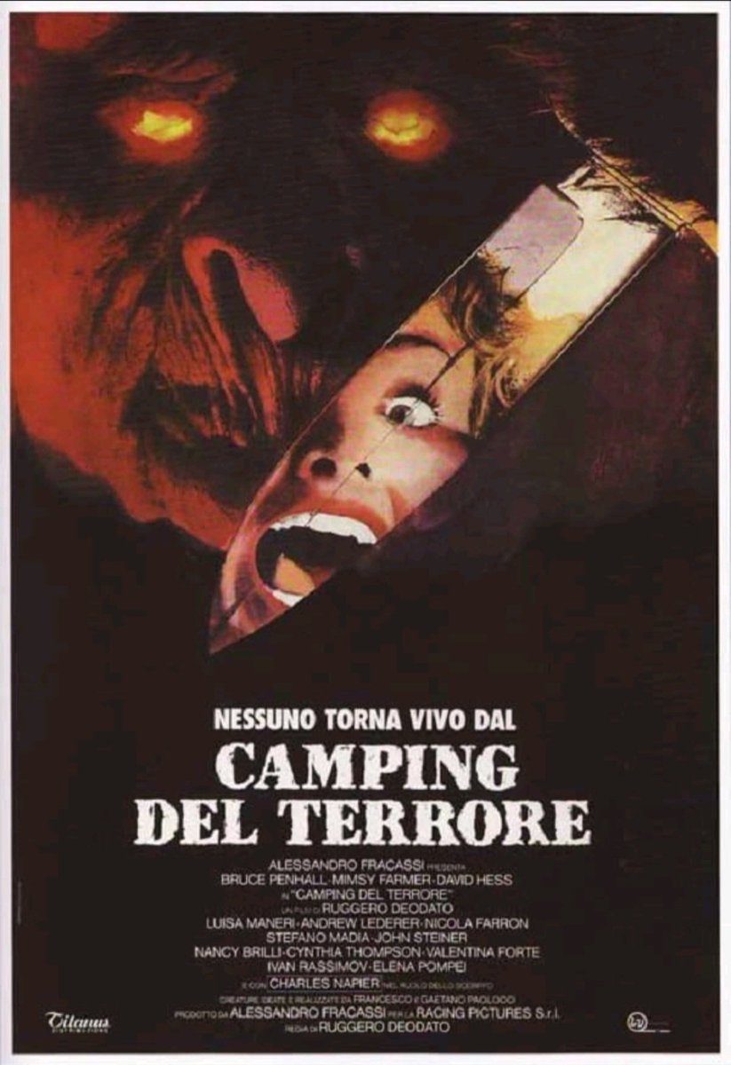 Italian film poster for #BodyCount aka #CampingDelTerrore (1986 - Dir. #RuggeroDeodato) #BrucePenhall #MimsyFarmer #DavidHess #LuisaManeri #JohnSteiner #IvanRassimov #CharlesNapier