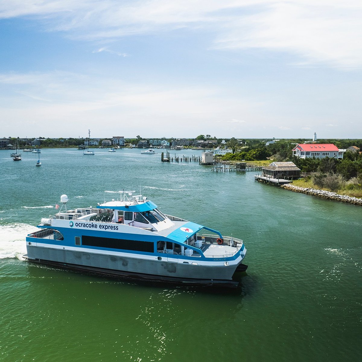 The Ocracoke Express Passenger Ferry and the Ocracoke Village Tram are now running for the summer season! Book your passenger ferry tickets here 👉 bit.ly/4bNMXdu #visitocracoke #visitnc #ocracoke #outerbaks #obx #nc #northcarolina #island #travel #passengerferry