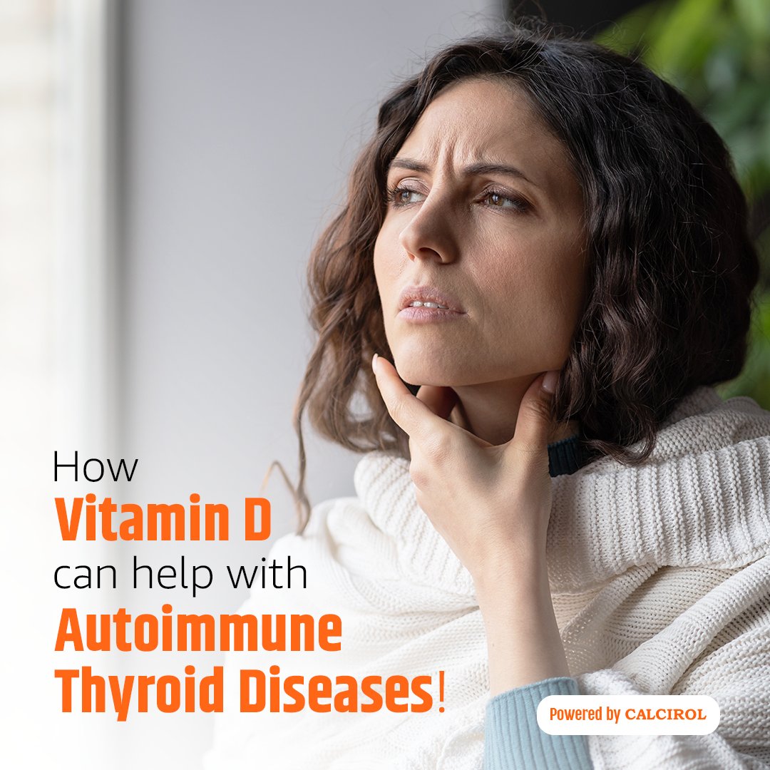 DStrongIndia's tweet photo. Vitamin D plays a crucial role in organ function, including the thyroid gland. Its proper intake can help with various thyroid disorders, such as autoimmune diseases and thyroid cancer.
#BanegaIndiaDStrong #Calcirol #VitaminD #vitaminsupplements #ThyroidHealth #cancercare https://t.co/PlkZzj7WAY