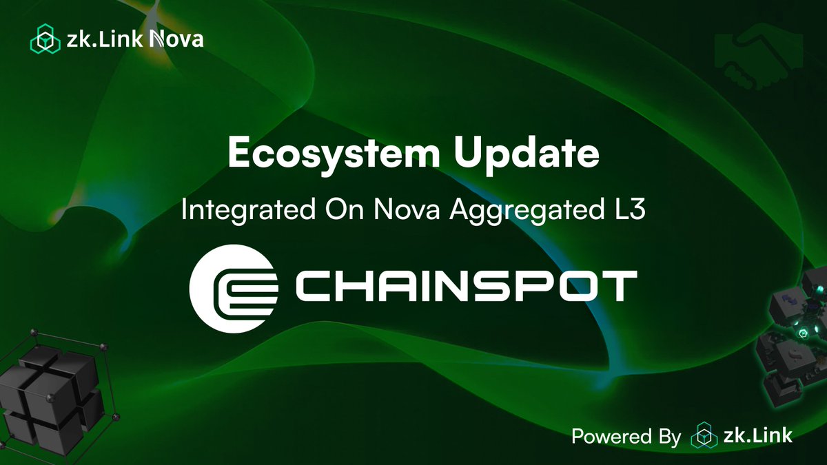 🌟 Welcome @ChainspotIO who is now integrated with #AggregatedL3 Nova, the largest Layer 3 by TVL! 🔍 Chainspot is a cross-chain liquidity aggregator with analytical portal. Stay tuned for details on how to earn Nova Point boosts! #zkLink #ZKL