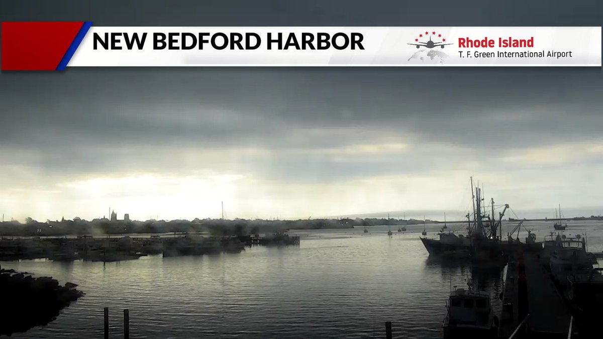 Getting dark in New Bedford. This looks like a black and white photo! Showers and thunder on the way in the next 45 minutes.