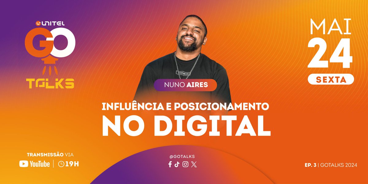 nunoaires's tweet photo. Amanhã estarei no #GoTalks da @unitelao a falar sobre Influência e Posicionamento no Digital.
Vais poder acompanhar aqui: https://t.co/W9pWwFyX1D https://t.co/KksNuMJRgd