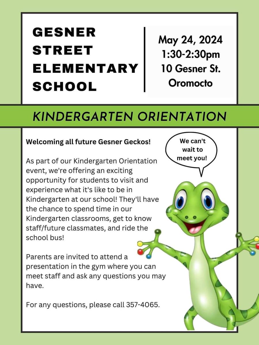 Reminder! Please share! Tomorrow is a big day for our new Kindergarteners! We can’t wait to see you tomorrow. 😀

<a href="/ASDWLimelight/">ASD-W Limelight</a> #gesnerrocks