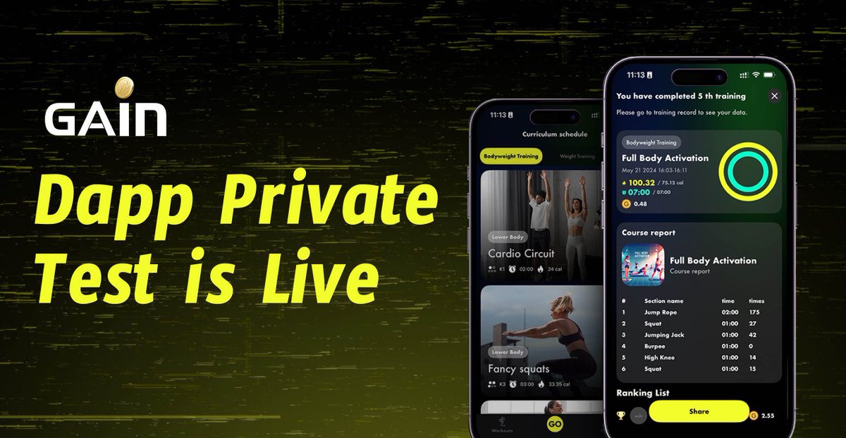 GainFi Fitness Dapp private test launch.🙌To warm up before real game begins, we're giving away 100 USDT to 5 lucky winners! 👾 🎁How to Join: 1⃣💛 & RT 2⃣ Tag 3 friends 3⃣Leave wallet address 48 hours. Good luck!