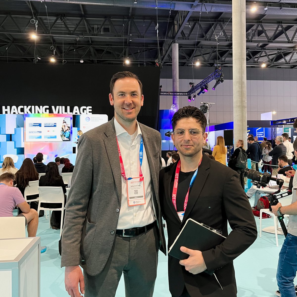 Sebastian Stolz, Sales Team Manager, and Abdussamed Akcayir, Sales Manager, headed south to the IOT Solutions World Congress. There, they met with IoT and cyber security experts – or their robotic emissaries, as some of the pictures suggest. #SPS_live #WeAreSPS #IOTSWC24