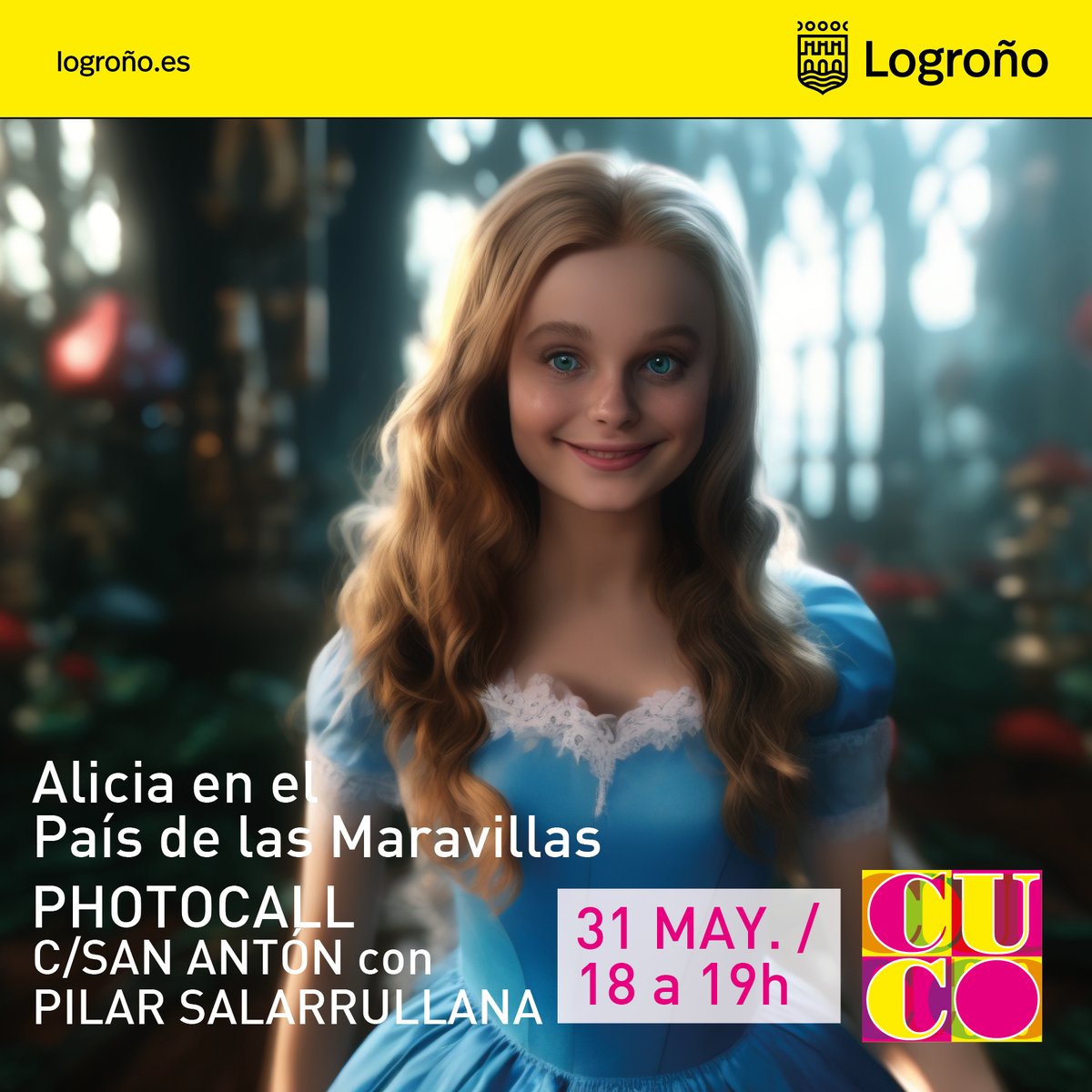 CUCOcultur56407's tweet photo. En #CUCO tenemos muchas actividades...
El viernes 31 tendremos una dinamización y Photocall con la temática de “Alicia en el País de las Maravillas” en la calle San Antón con Pilar Salarrullana... ¿te lo vas a perder?
@LogroPComercio 
@CamaraRioja 
@empresa_rioja 
@AytoLogrono https://t.co/JepNjqZCj9