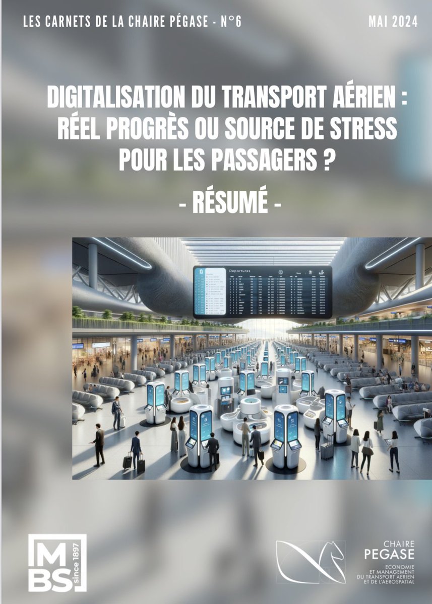[#Aviation] De l'enregistrement en ligne à l'embarquement assisté grâce à la biométrie en passant par le suivi des bagages, l'expérience des passagers aériens est de plus en plus impactée par la digitalisation.
Progrès ou source de stress ?
La chaire Pégase répond à la question.