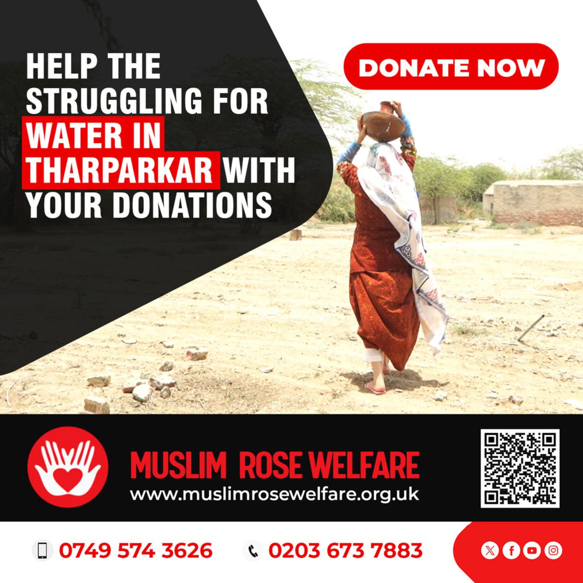 Tharparkar Desert, one of the most remote, drought-stricken regions of Sindh, Pakistan has been in the grip of an ongoing drought since 2013.

Donate Today!
muslimrosewelfare.org.uk/projects/water…

Bank Detail:
Muslim Rose Welfare
Barclays Bank
Ac 83733157
Sort code 20-35-93

#tharparkarsindh