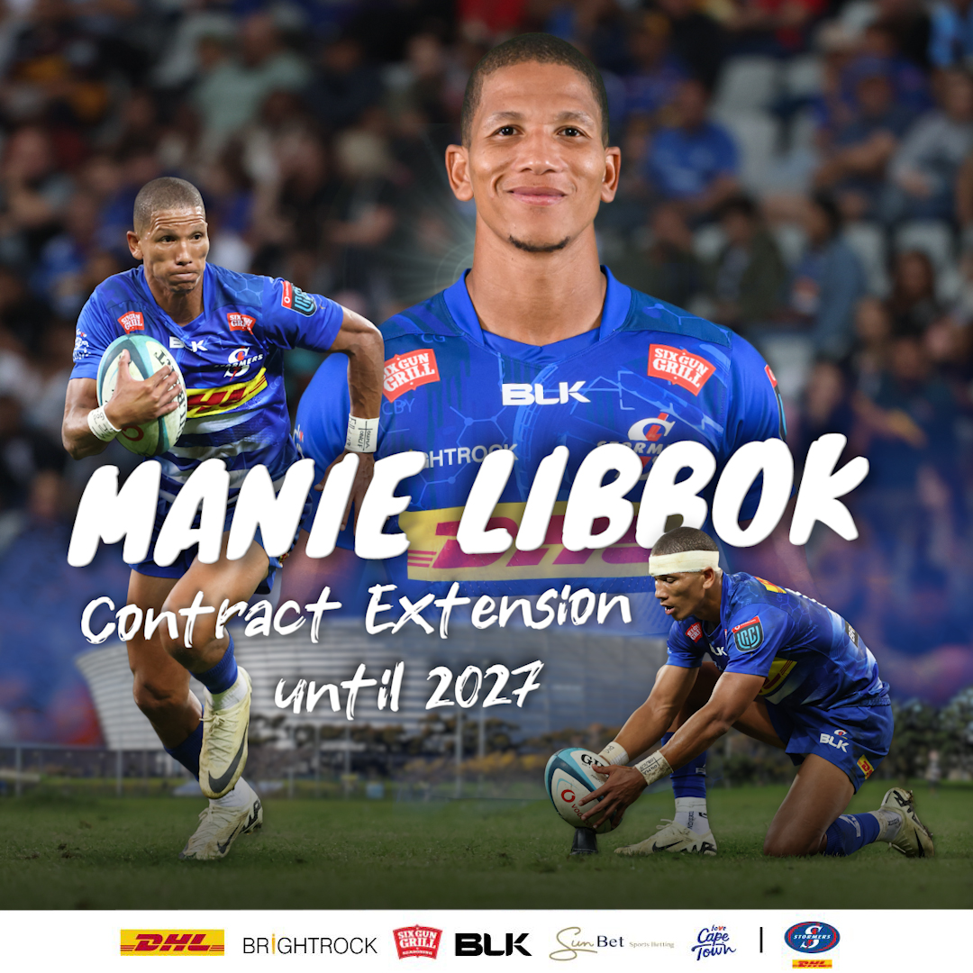 ✍️World Cup winner Manie Libbok has signed a three-year contract extension.

💬'Moving to the DHL Stormers had a big positive impact on my career and I want to continue to grow my game here'

All the details 👉 bit.ly/4dSId83

#iamastormer #dhldelivers #onthemanie