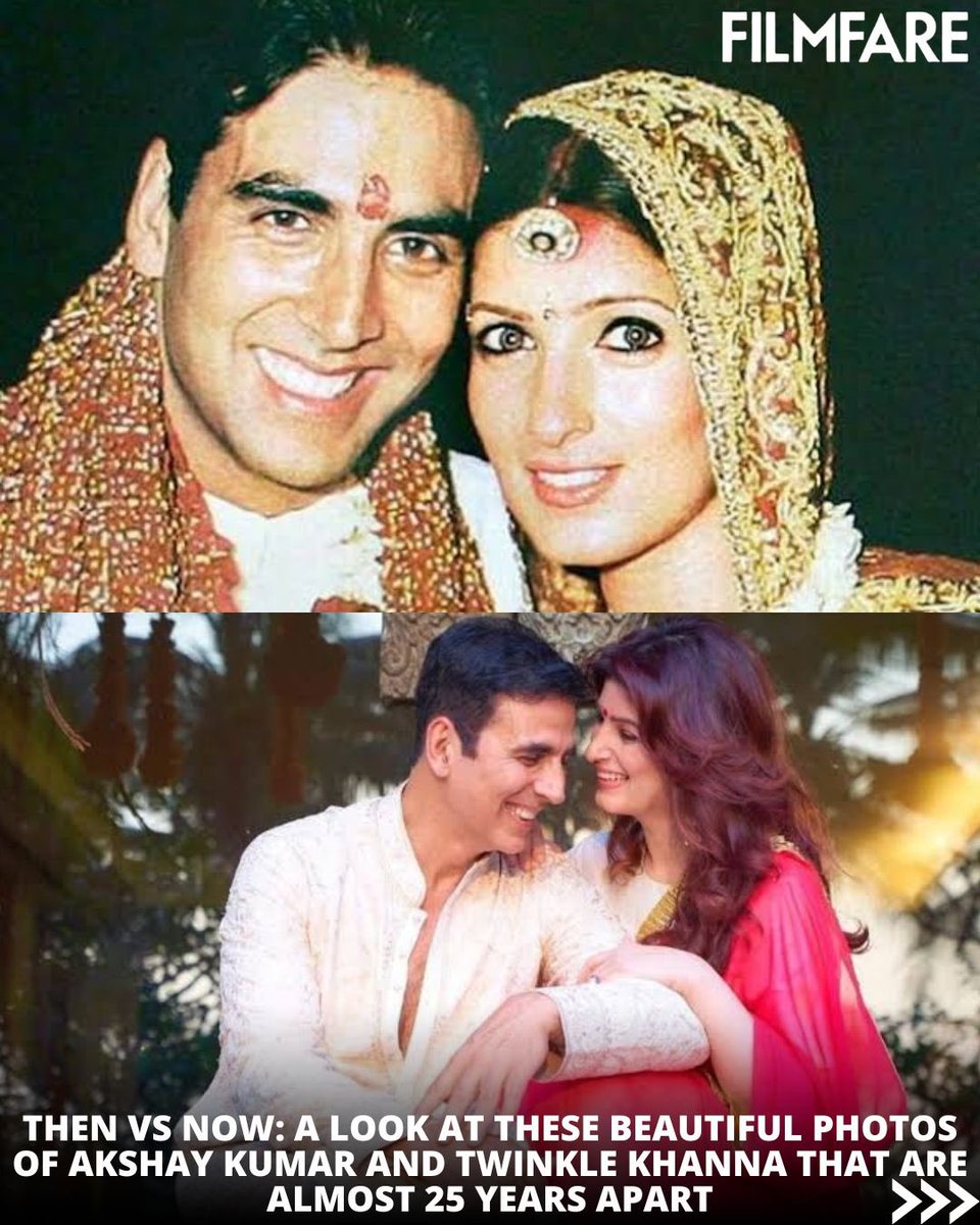 A love like this, please! ♥️ Here’s a look at two hearty pictures of #AkshayKumar and #TwinkleKhanna that are almost 25 years apart. ✨
