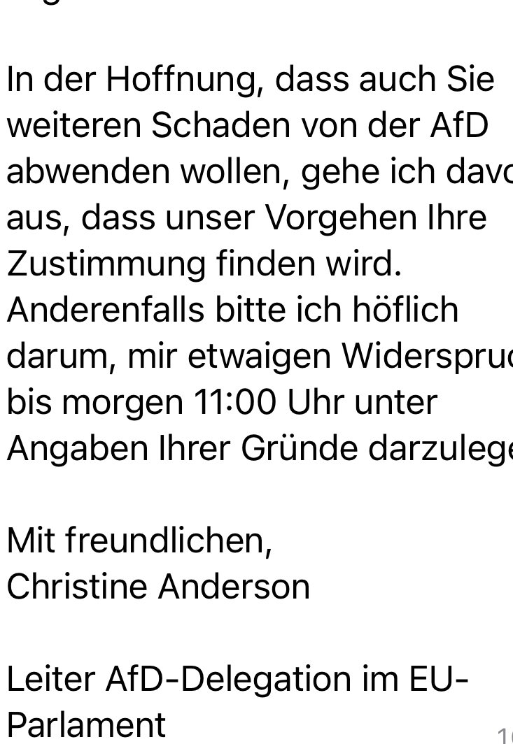 Exklusiv: Jetzt offener Streit in der AfD: Die Leiterin der Delegation im EU-Parlament schreibt in Mail, die uns vorliegt: Man hätte sich vom Bundesvorstand klare Distanzierung von Krah gewünscht und beantrage nun Ausschluss Krahs aus der Delegation, um Schlimmeres zu verhindern.