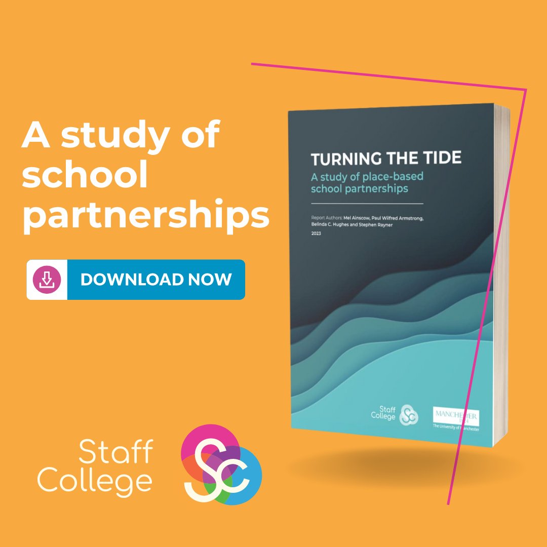Explore "TURNING THE TIDE": A Dive into School Partnerships 
Our study examines place-based school partnerships in fostering equitable education.
Read now: thestaffcollege.uk/publications/t…
#EducationResearch #EquitableEducation #SchoolPartnerships #EducationPolicy #TransformativeLearning