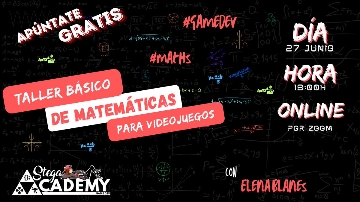 Se viene por fin....¡Taller básico de Matemáticas para Videojuegos! 🔥🔥🔥

-Vectores
-Producto Vectorial
-Producto Escalar
-Interpolaciones
-Rotaciones y Quaternions

¡Apúntate gratis!👇
stegaacademy.es/TallerMates/

#gamedev #maths