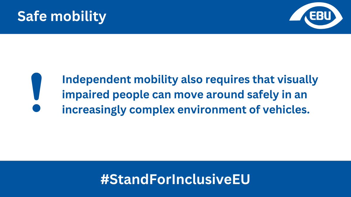 Here the 13th of our series of 16 key issues around and beyond the #EUElections2024, about the safe mobility of visually impaired people.