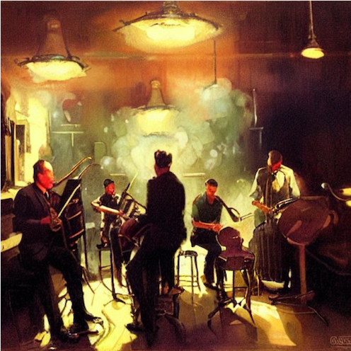 Jazzband in a smoky bar – a 1/1 #NFTartwork that's a must for dedicated #nftcollector #nftcollectors . Elevate your #NFTCollections or #NFTGallery with this unique piece.

#NFTCommunity #NFT #nftart #nftarti̇st #NFTs #OpenseaNFTs 

opensea.io/assets/matic/0…