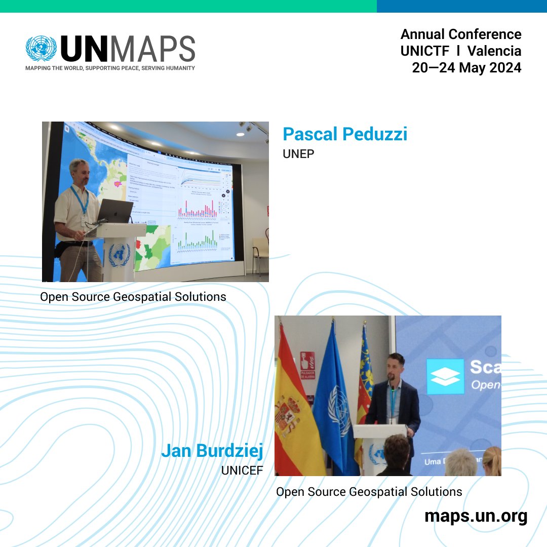 UN_Mappers's tweet image. #UNMapsConference 
Mr. Pascal Peduzzi presented MapX, showcasing various geospatial datasets and platforms like Apache Superset for data integration and analysis.

Mr. Jan Burdziej highlighted the GeoRepo geoportal, and GeoSight for creating interactive maps.