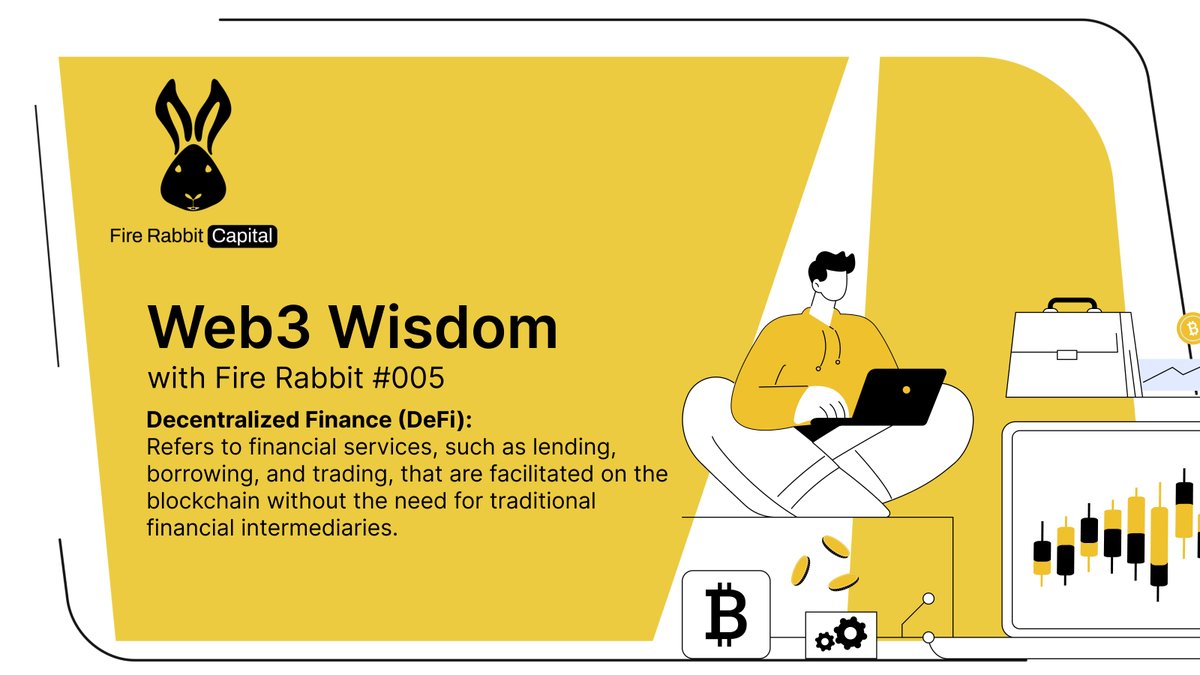 FireRabbitCap's tweet photo. 🐰Web3 Wisdom with Fire Rabbit #05

📊Decentralized Finance (#DeFi): Refers to financial services, such as lending, borrowing, and trading, that are facilitated on the #blockchain without the need for traditional financial intermediaries.

#FireRabbitCapital #BlockchainRevolution https://t.co/275xAZFEzH