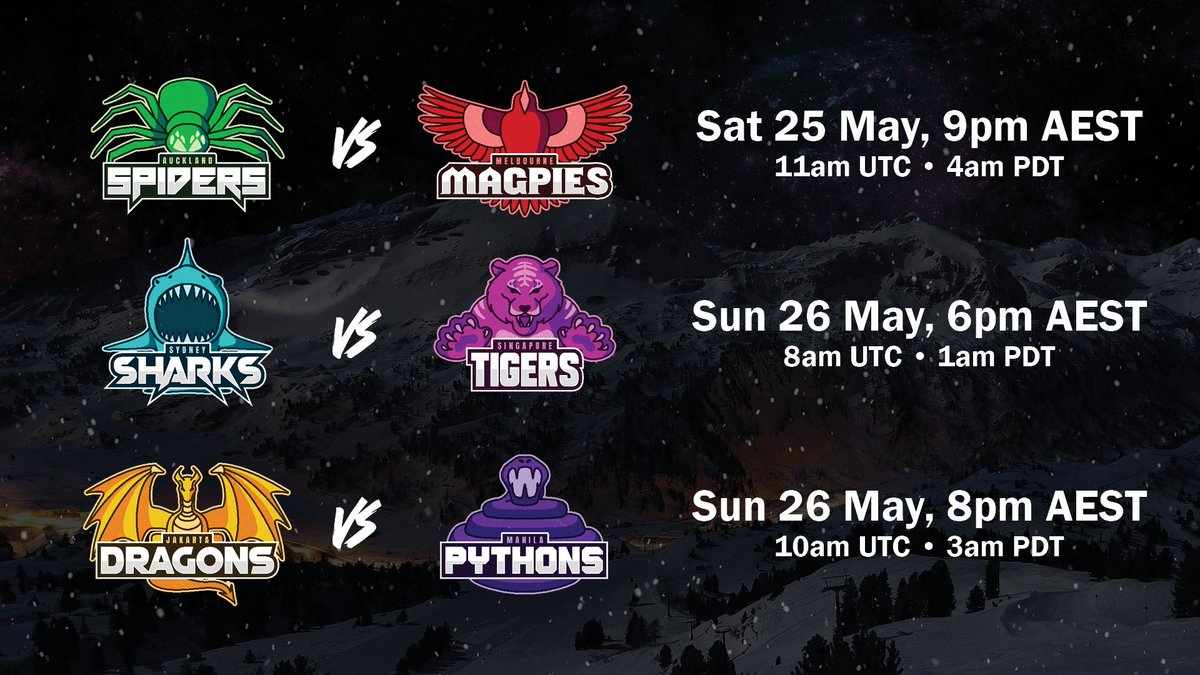 Frostbite_OCE's tweet photo. Tune into Twitch this weekend for Week 1 of the Frostbite League 2024! Our teams are warmed up and ready to make their first impressions.

Which team are you rooting for? https://t.co/hujYOw3OlE