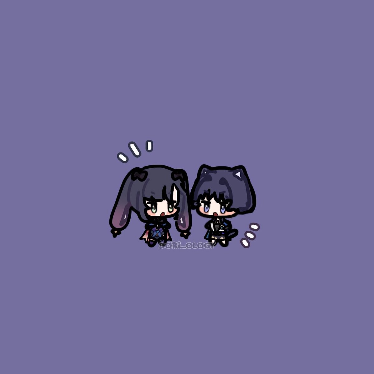 They bicker tinily #scaramona #wandermona [monabun and scarameow :3]