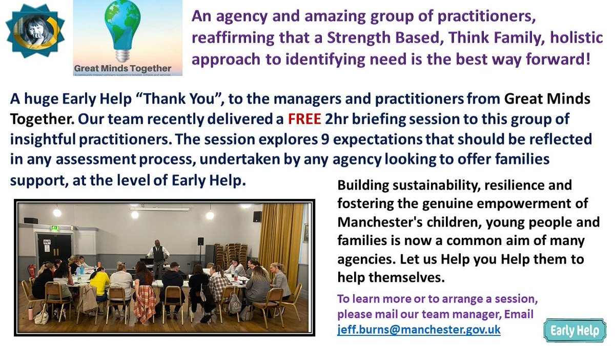 So many agencies from differing sectors contribute to safeguarding our children and young people and many like GMT understand that this begins with prevention at the level of Early Help! visit their webpages via this link greatmindstogether.co.uk
