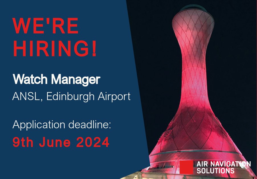 🚨Big opportunity just landed!🛬

ANSL is looking for an experienced Watch Manager to join our leadership team at Edinburgh. 🏴󠁧󠁢󠁳󠁣󠁴󠁿

For more information and to apply now:  lnkd.in/eiefsZ2G 

#Vacancy #Hiring #Apply #NewJob #ATC #ATM #WatchManager #ANSL
