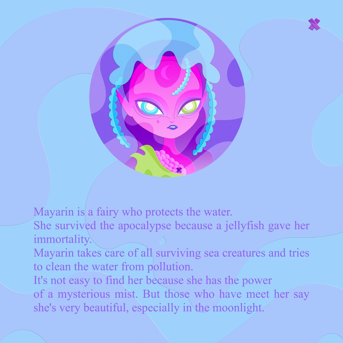 My first 1/1 #nft in the Apocalypse <a href="/OGW_community/">OG Women/Apocalypse/WP</a> 😍❤️‍🔥 This is my first ever attempt to  draw something really beautiful and unusual. 🥹🌹 I like so much the process of creation and also the story of Mayarin. Maya ماء is by Arabic water. 💧 🥰 #NftColllector #solanaNFT #solana