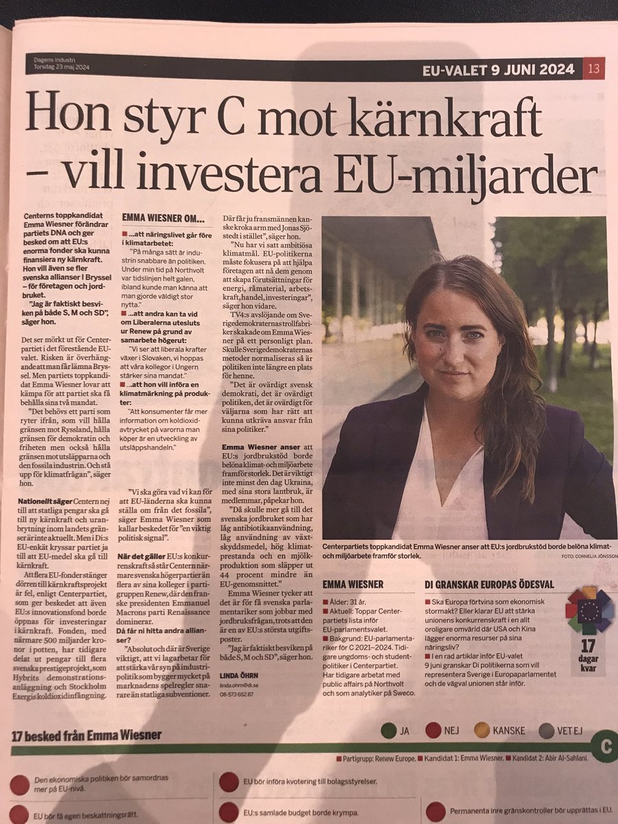 Plötsligt händer det….
<a href="/Centerpartiet/">Centerpartiet</a> genom <a href="/emmawiesner/">Emma Wiesner</a> blir kärnkraftsvänner 👍💪😅
