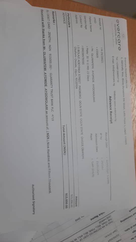 Richyebrizzy's tweet photo. We started with a target of N12m. So far, we have raised N3.2m. We took out N1.5m to add to the cost of surgery. He is out of surgery, in ICU but conscious. There is still so much to come but this was a much needed first step https://t.co/xNjoPEhD9f