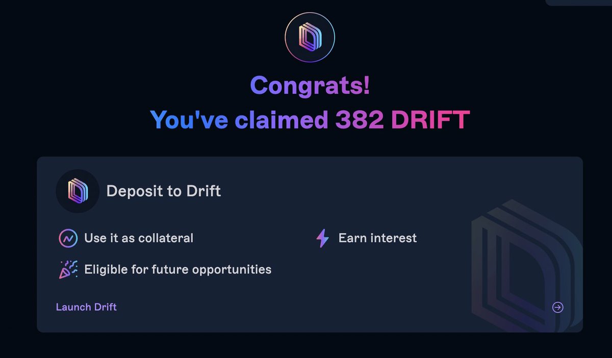 Forgot i had $DRIFT left to claim If this can change your life, lmk in the comments.