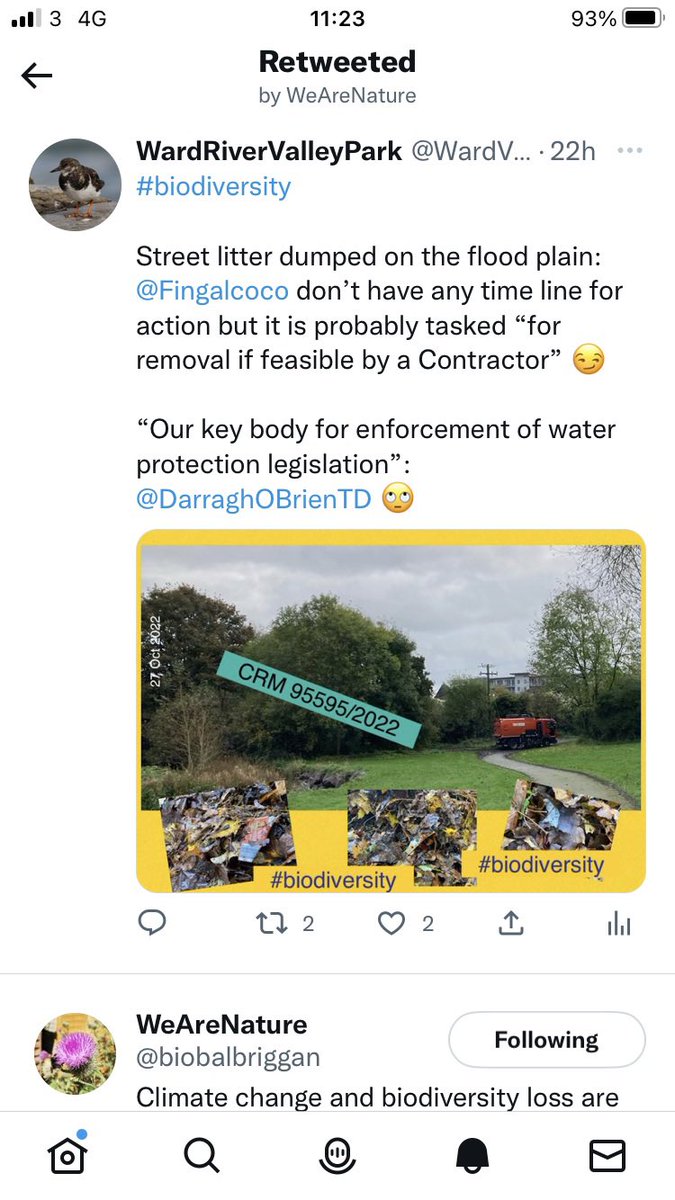 @Fingalcoco All candidates like to brag about a few trees planted…

while quietly ignoring 50 tons of street litter dumped on the flood plain🤦🏼‍♀️

We haven’t really started to Restore Nature🤯

#5MoreYrs of using “tree planting” to Greenwash away the funding of any real action @Fingalcoco 😏