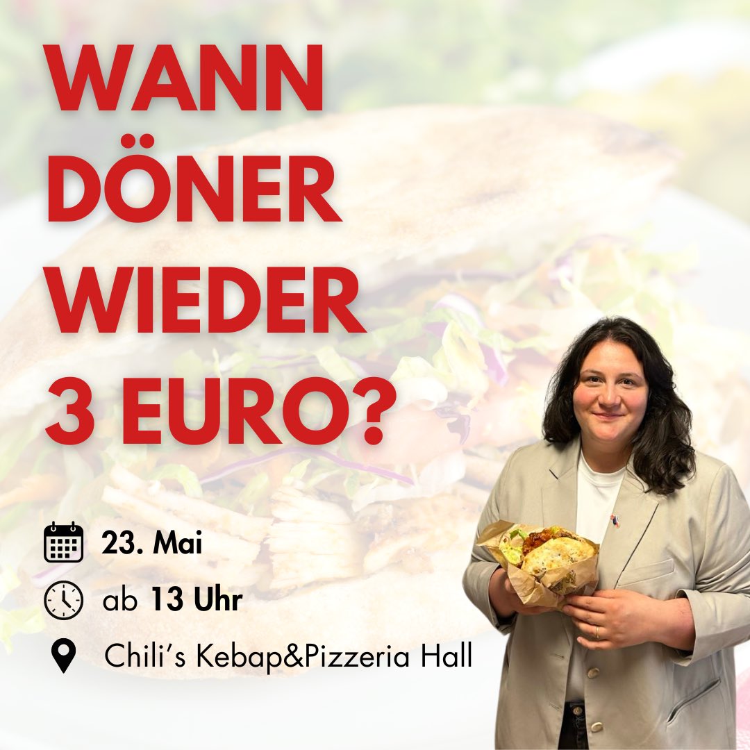 EvaSteibl's tweet photo. „Wann (kostet) Döner wieder 3€?“ Mehr als nur ein Internet- Meme sondern die Lebensrealität aller Menschen in Österreich. Während andere EU- Mitgliedsstaaten die extreme Teuerung viel besser abgefangen haben sind wir in Österreich trauriger Spitzenreiter. 
1/2 https://t.co/LGTPyG6qXo