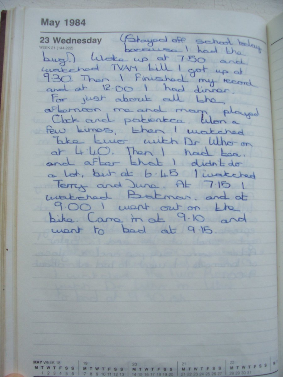 Forty years ago today. 'Stayed off school today because I had the bug'. Cue sideways glance to camera.