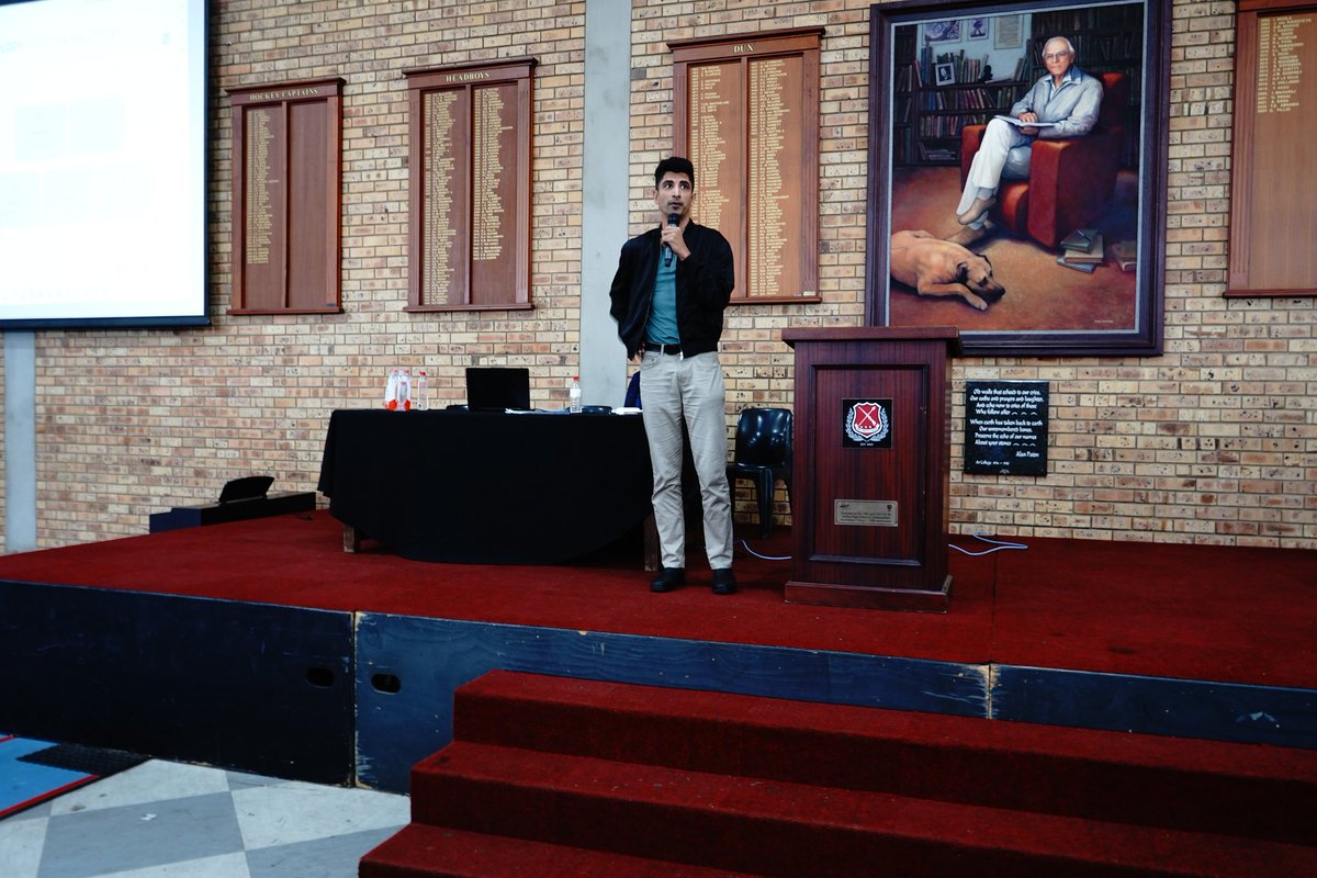 gammaedtech's tweet photo. Mr. Mahammad Moosa had the incredible opportunity to address the audience at Maritzburg College. Even with just a 5-minute slot, Mr. Moosa rose to the challenge and delivered a compelling speech to his fellow attendees, passionately spreading the word about Gamma. https://t.co/EZ6T5O0U6m