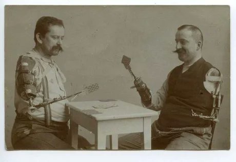 Just two WW1 survivors playing cards. #history