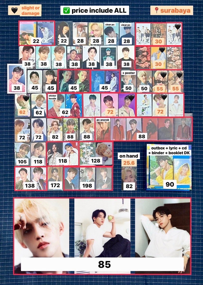 wts / lfb want to sell pc, tc, album aab seventeen DM for details minimum take 30k take 3, 5k off take 6, 10k off, dst vidcon hanya untuk yg FIX take ✅ keep event dp ✅ shopee vid ✅ price inc ALL 📍 sby, ina ❌SENSITIVE BUYER & TIME WASTER❌