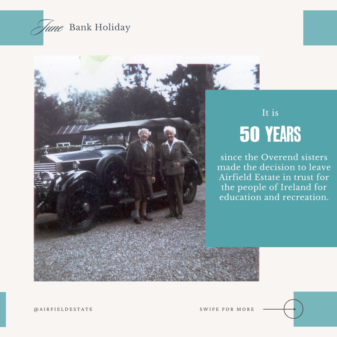 AirfieldEstate's tweet photo. It's 50 years since the Overend sisters entrusted Airfield Estate to the people of Ireland for education and recreation. We're offering 50% off admission on June Bank Holiday Weekend to honour their legacy! 🎉https://t.co/TVKxymt8cX https://t.co/llyWoPZ1o9
