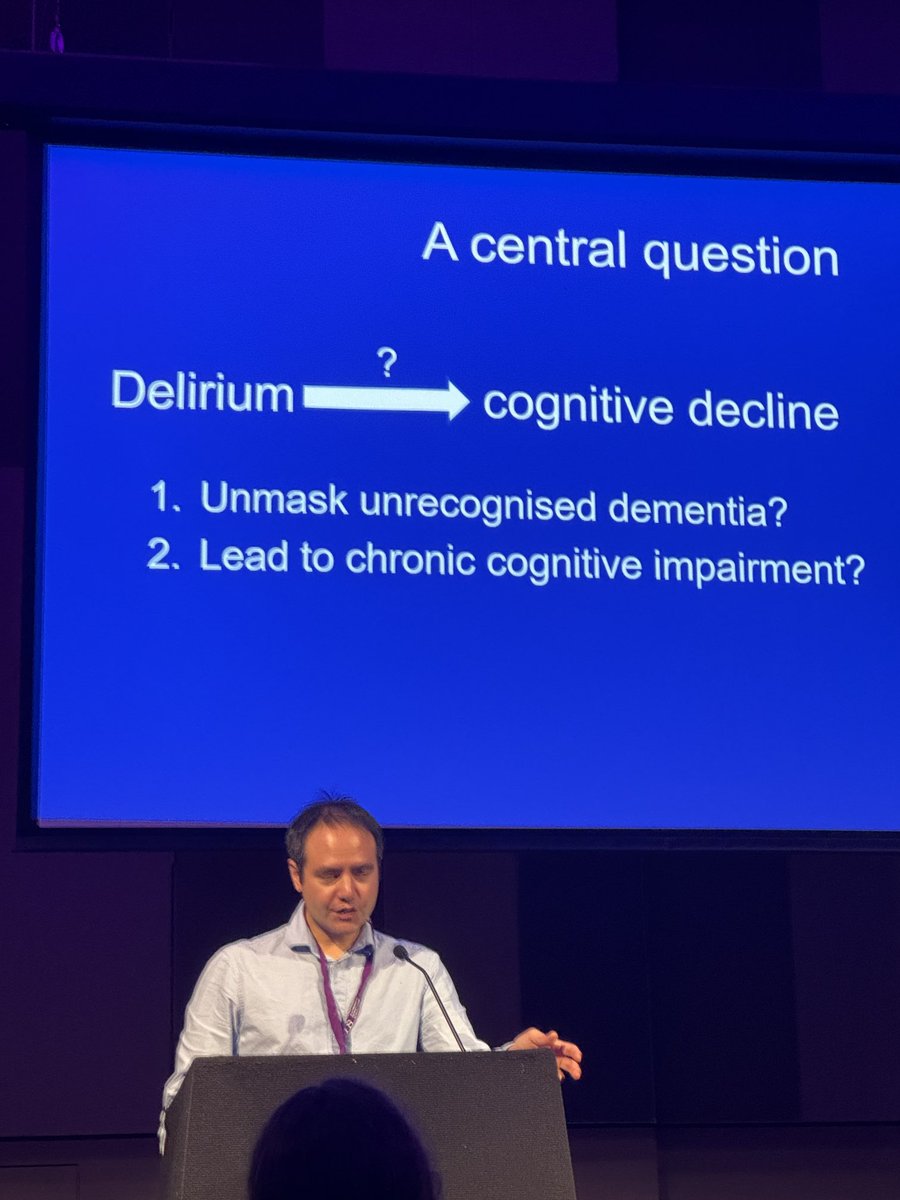 Pleasure to hear from ⁦@dhj_davis⁩ who is wrestling with the big epidemiological questions in #delirium #BGSconf ⁦@ANZDA_delirium⁩