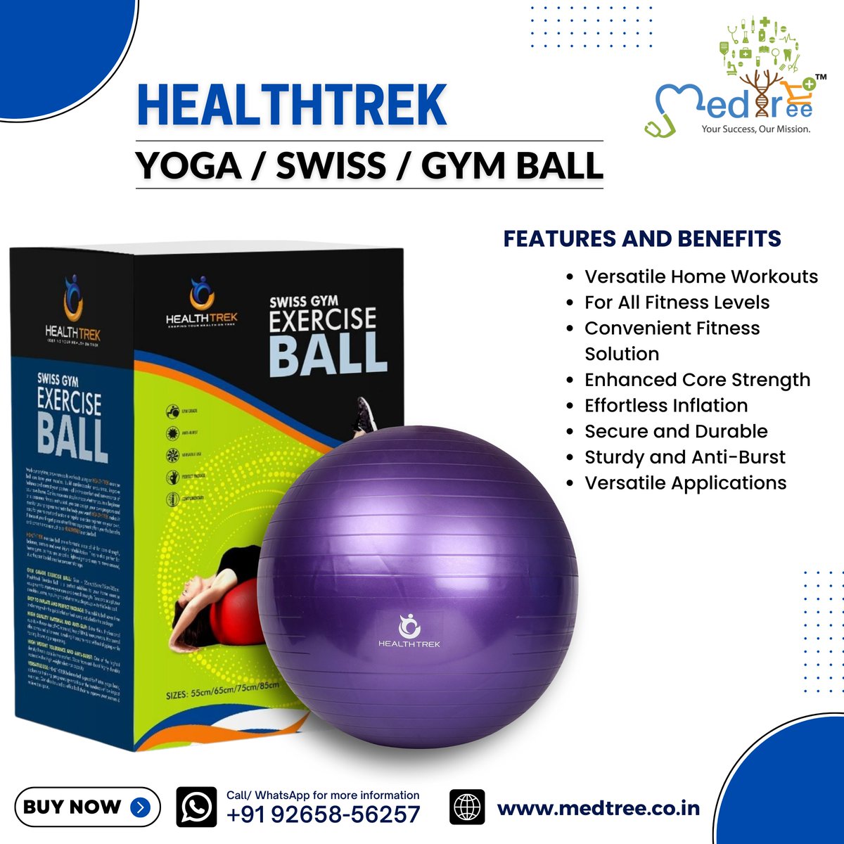 Healthtrek Yoga/ Swiss/ Gym Ball
Buy Now: medtree.co.in/product/health…

#exercisegymball #fitnessfun #getfit #healthtrekfitness #gymballworkouts #fitwithhealthtrek #healthtrekgymball #fitnessinspiration #healthyliving #workoutathome #exerciseroutine #Healthtrek #MedTree #medtreeindia