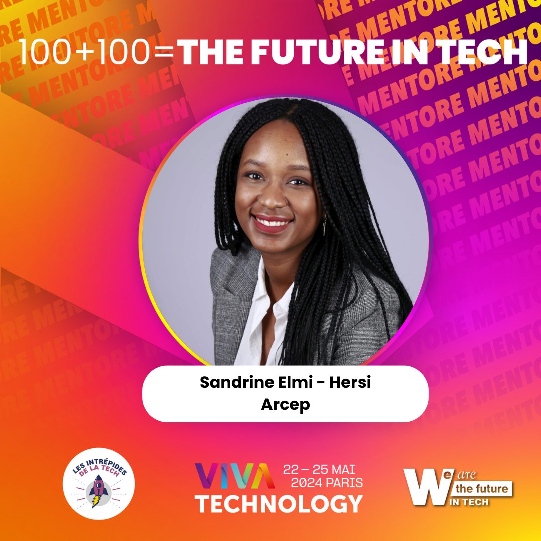 🔴💬 #VivaTech : Samedi 25 mai, <a href="/SandrineElmi/">Sandrine Elmi Hersi</a>, cheffe d'unité "Internet ouvert" à l'<a href="/Arcep/">Arcep</a> participera à la rencontre exceptionnelle entre 100 collégiennes et 100 femmes qui travaillent dans la #Tech, organisée par le réseau We Are The Future In Tech (<a href="/Netexplo/">2050NOW La Maison (ex-Netexplo)</a>)