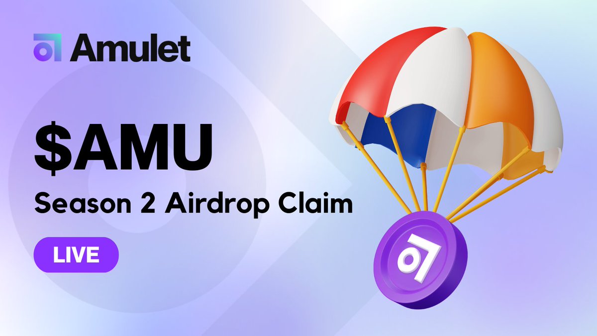 Amulet - DeFi Hub on Solana (@amuletprotocol) on Twitter photo ๐ฅ Season 2 of $AMU Airdrop is LIVE
๐ซณ Claim your $AMU tokens here: airdrop.amulet.org/community/seasโฆ
Eligibility Criteria:
1๏ธโฃ AmuVerse Crystal Holder
2๏ธโฃ AmuVerse Crystal Holder who has $PYTH staked on <a href="/PythNetwork/">Pyth Network ๐ฎ</a>
๐ For more information: medium.com/amulet-protocoโฆ ๐ฅ Season 2 of $AMU Airdrop is LIVE
๐ซณ Claim your $AMU tokens here: airdrop.amulet.org/community/seasโฆ
Eligibility Criteria:
1๏ธโฃ AmuVerse Crystal Holder
2๏ธโฃ AmuVerse Crystal Holder who has $PYTH staked on <a href="/PythNetwork/">Pyth Network ๐ฎ</a>
๐ For more information: medium.com/amulet-protocoโฆ