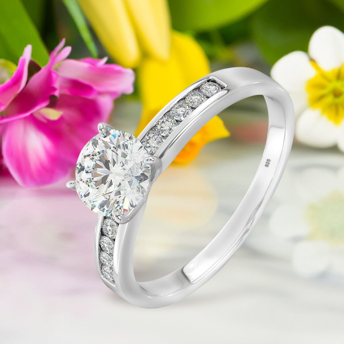 Sterling Silver & Cubic Zirconia Solitaire Ring Code 454 - bit.ly/2AI5fgT #womenrings #weddingrings #lovejewelry #silverjewelry #silverring #sterlingsilver #zirconia #ring #womenoutfit #weddinginspiration #bride