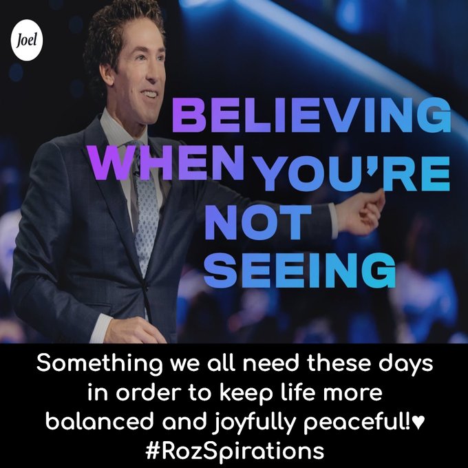 youtu.be/-chal5JxwSY BELIEVING When You're NOT Seeing by @JoelOsteen #JoelOsteenMinistries - Many times we work so hard, but see little to no results. We wonder WHY we bother. Joel's message is So Right On. Take a few minutes to give a listen!