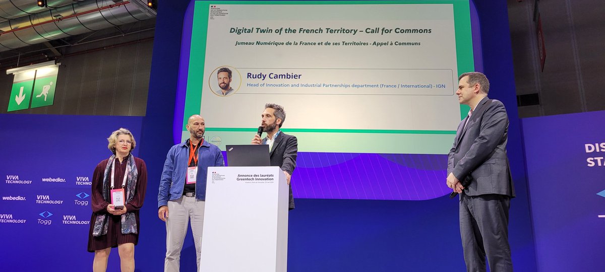 🔴 En direct du Discovery Stage de <a href="/VivaTech/">VivaTech</a>, <a href="/IGNFrance/">IGN France</a>, <a href="/CeremaCom/">Cerema</a> et <a href="/Inria/">Inria</a> lancent un appel à communs pour construire ensemble le #JumeauNumérique de la France et des territoires 🌱 (1/2) #InriaVivatech