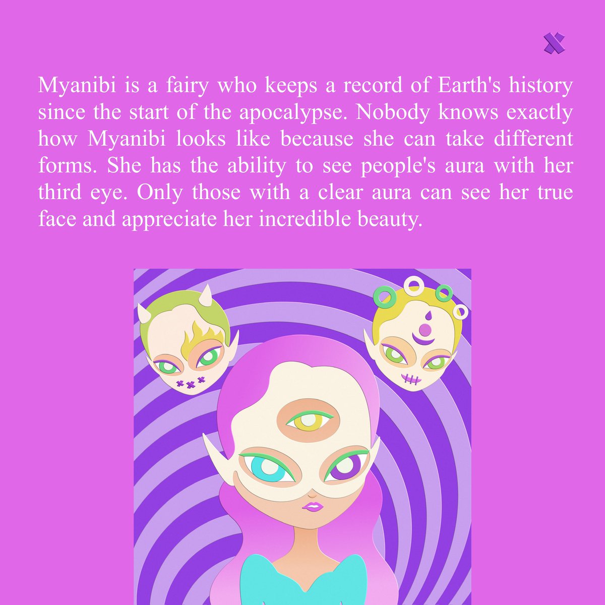 This is the stories of Neftisis, Aelamira, Kayaina and Myanibi. I’m obsessed with bright colors. ❤️‍🔥 <a href="/Nata1iePurple/">Purple {21} {777}</a> gave the girls from <a href="/OGW_community/">OG Women/Apocalypse/WP</a> chance to become the part of her #apocalypse collection and this is so amazing. I’m proud to be among the 1/1 artists. #NFTshill