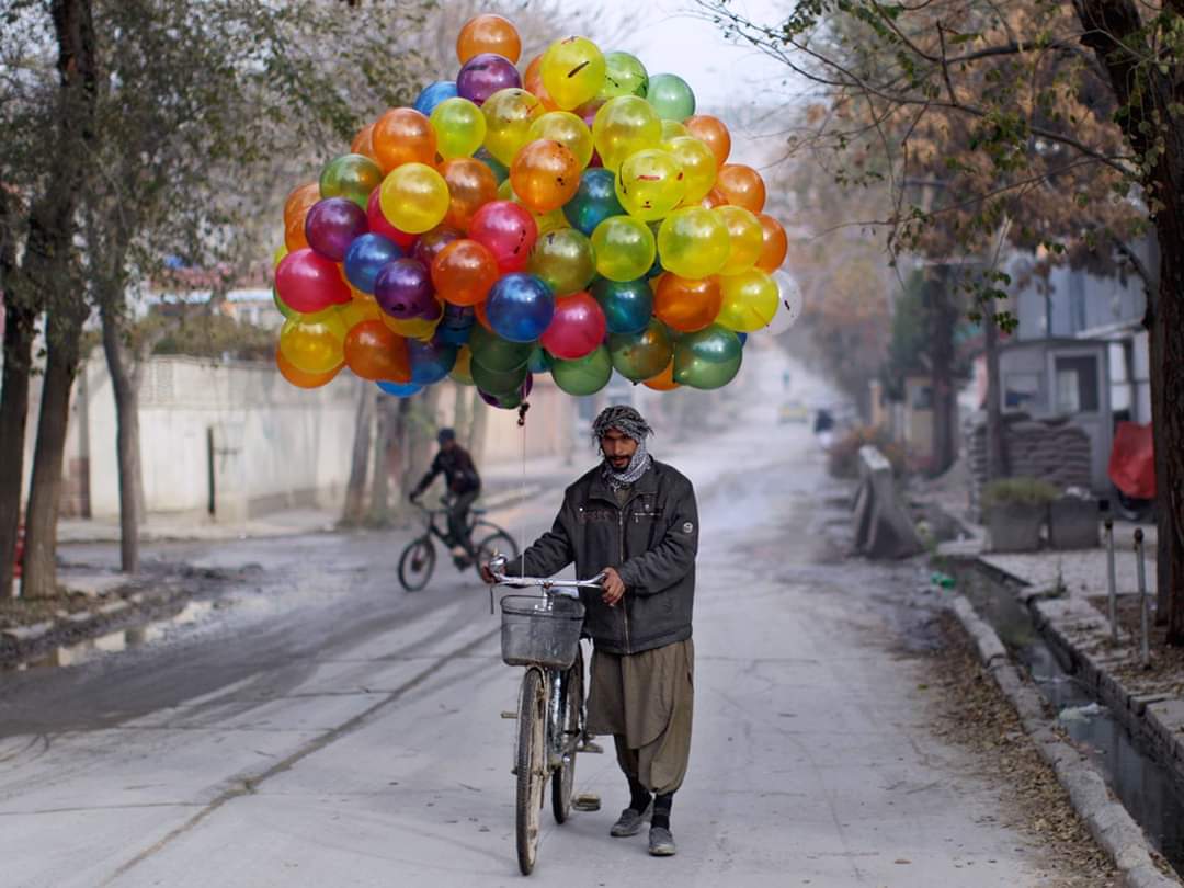 Balloons vendor in afghanistan.