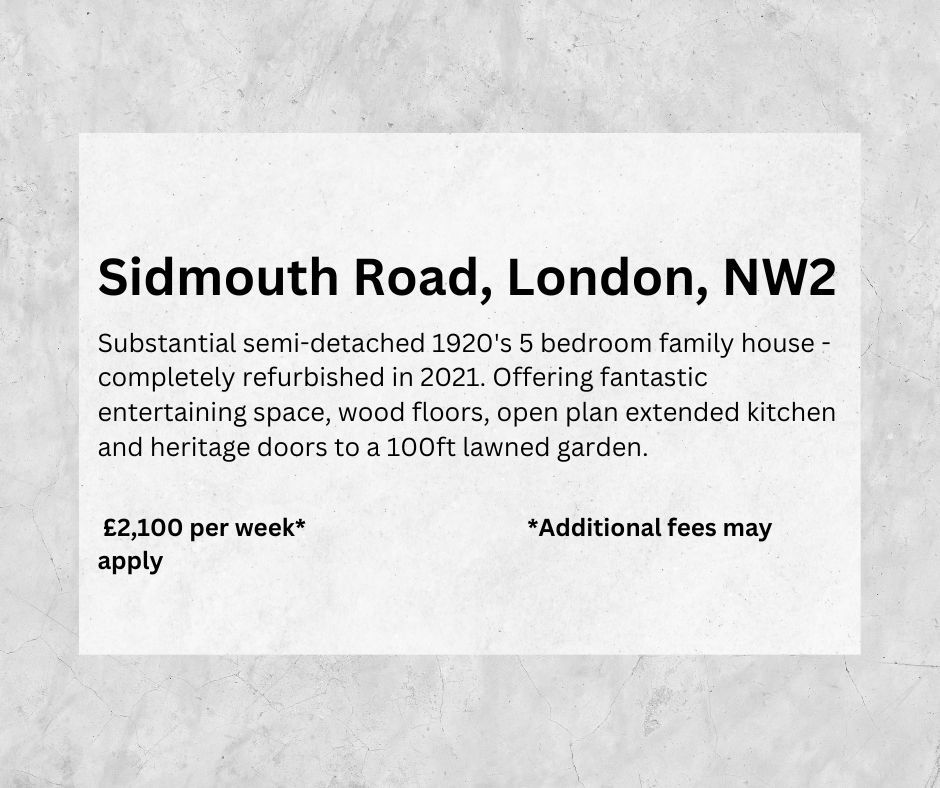 To Rent - Sidmouth Road, London, NW2
Substantial 1920's 5 bed house refurbished in 2021.  Offering fantastic entertaining space, wood floors, heritage doors to a 100ft garden.
£2,100 per week* Additional fees may apply.
buff.ly/3Kcijyr 
#ToLet #ForRent #HomesForRent