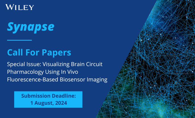 #CallForPapers | Synapse needs your work for their new #SpecialIssue- Visualizing Brain Circuit Pharmacology Using In Vivo Fluorescence-Based Biosensor Imaging. 🧠 Submission Deadline: August 1, 2024 Learn more -ow.ly/FIbO50RRN3n